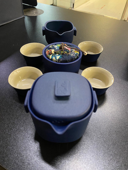 Набор для чайной церемонии "Синий", керамика, 9 элементов, 4 персоны