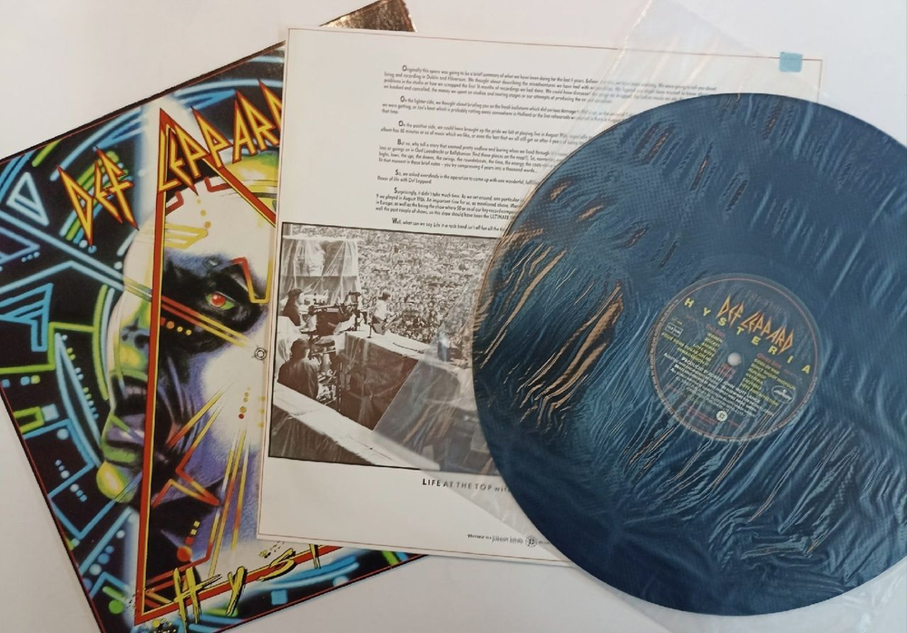 Винтажная виниловая пластинка Def Leppard Hysteria (Europe 1987)