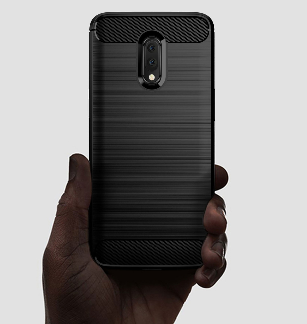 Чехол для OnePlus 7 цвет Gray (серый), серия Carbon от Caseport