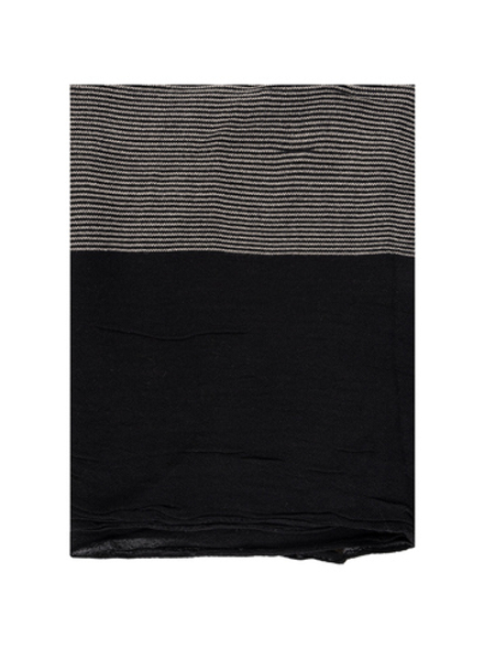 MALO Шарф - черный в серую полоску