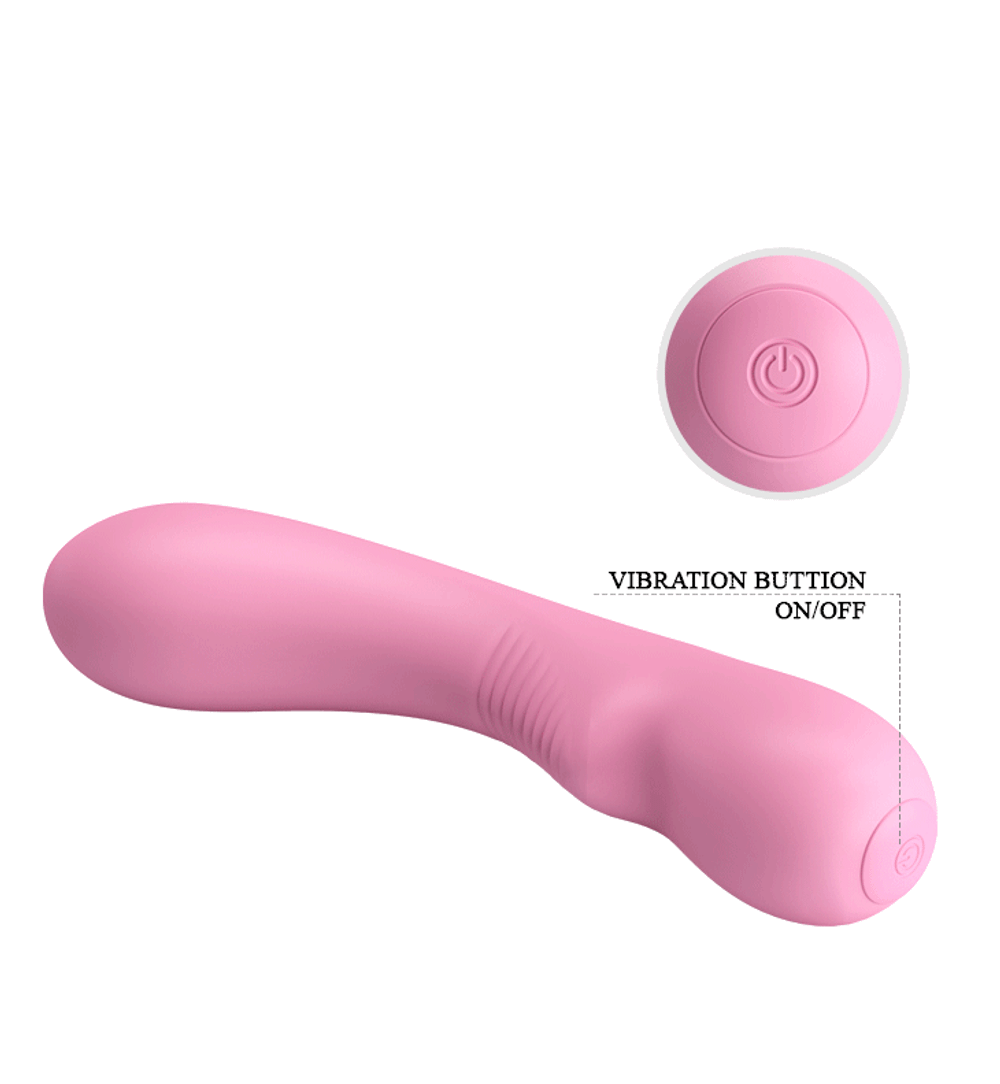 Нежно-розовый изогнутый вибратор 19см Pretty Love Matt BI-014667