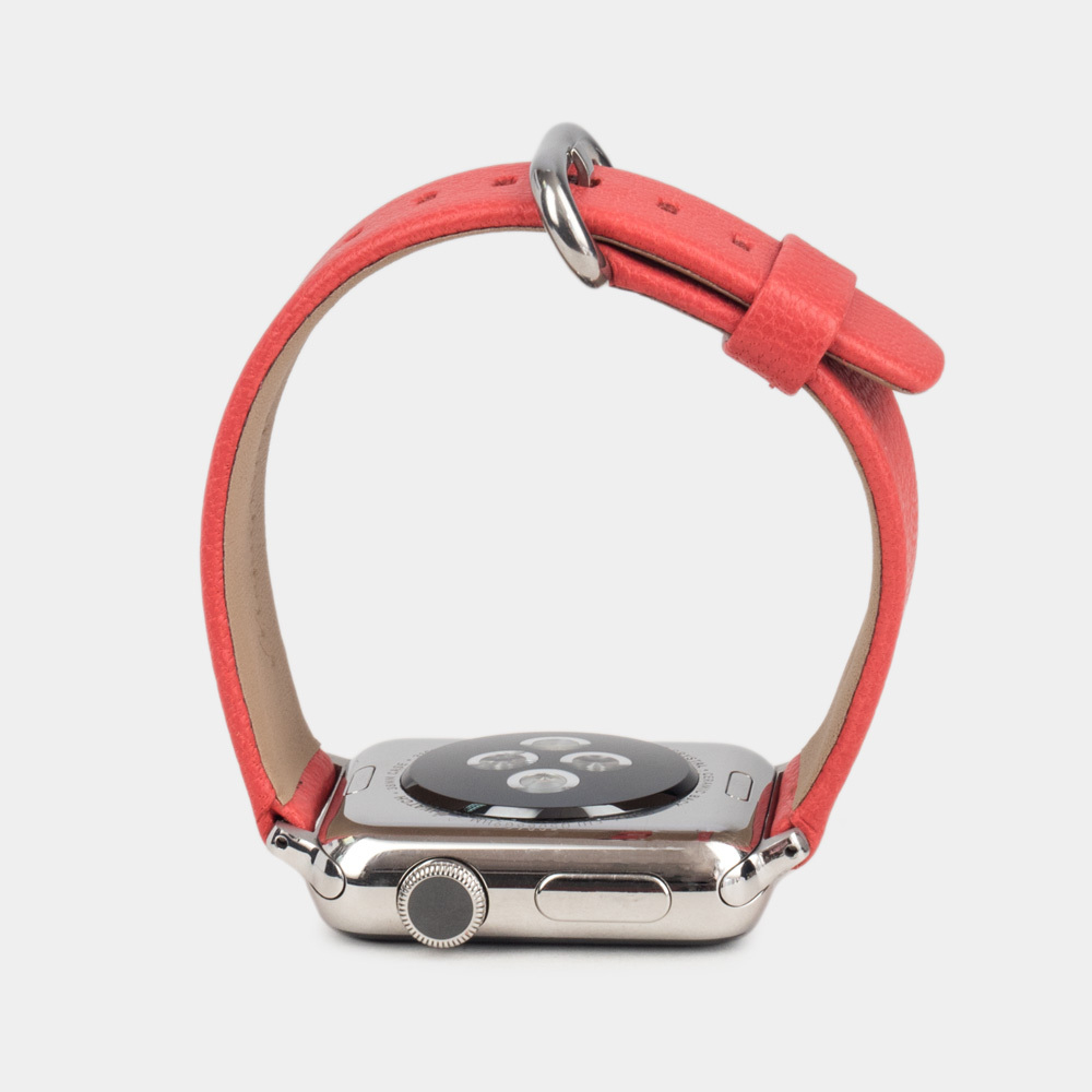 Ремешок для Apple Watch 40/41/42 mm из кожи козы, кораллового цвета