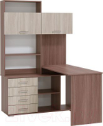 Стол компьютерный угловой с ящиками Крафт Белый, ПКС-11, 138,4х57х187 см Памир