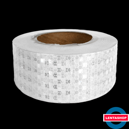 Белая светоотражающая лента 5 см х 25 м