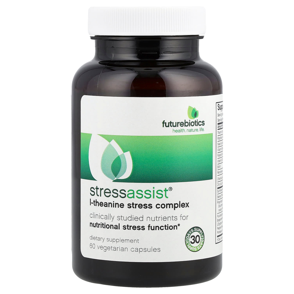 Futurebiotics, Stressassist®, комплекс для снятия стресса с L-теанином, 60 вегетарианских капсул