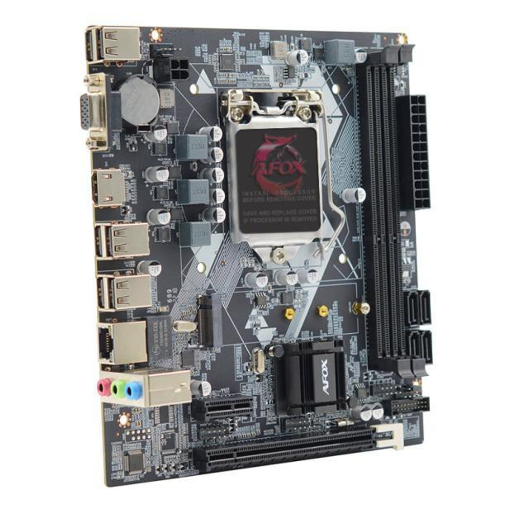 Материнская плата AFOX IH61-MA2-V4, Socket1155, mATX, Retail, 2xDDR3, PCIe3.0, 1xM.2, GLAN, 8xUSB2, 2xUSB3, CPU TDP 95Вт, VGA, HDMI