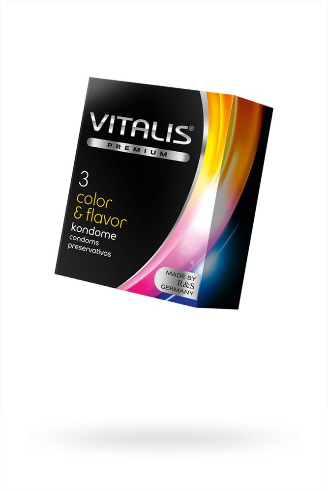 Презервативы Vitalis Premium цветные ароматизированные, 3 шт