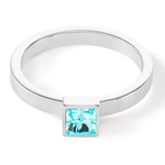 Кольцо Coeur de Lion Aqua-Silver 18 мм 0501/40-2017 56 цвет голубой, серебряный