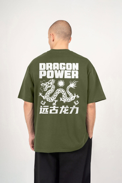 Футболка КУЛЬТУРА oversize "dragon power", хаки