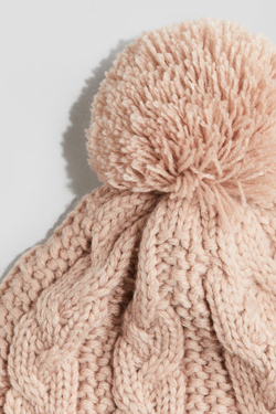 H&M Шапка с рельефным узором, светло-розовый