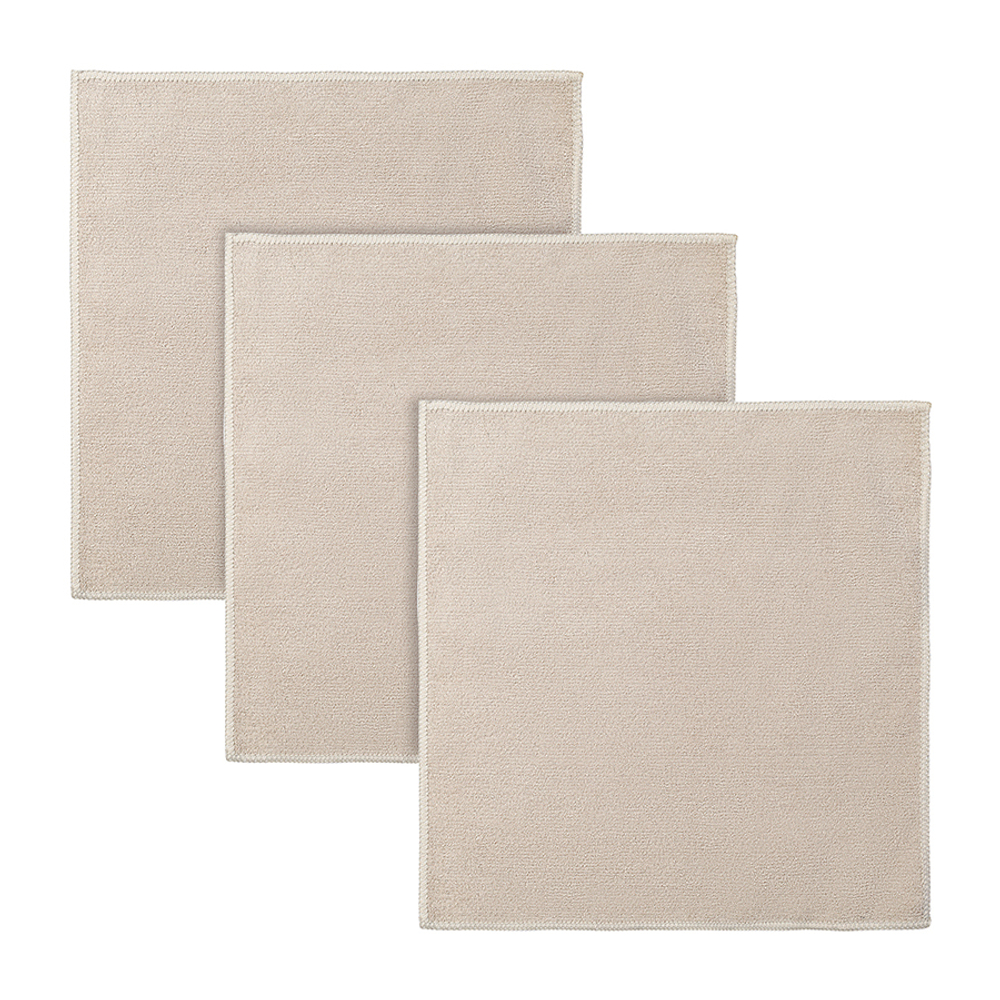 Набор салфеток из микрофибры cozy clean, 30х30 см, бежевые, 3 шт.