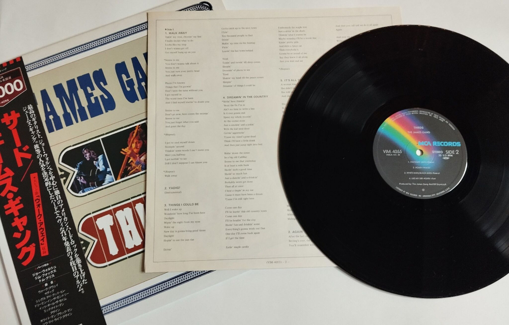 Винтажная виниловая пластинка LP The James Gang Thirds (Japan 1985) (Obi)
