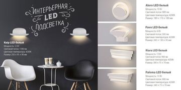 Новинки! Настенные светодиодные светильники Pavo, Alero, Keip, Riara, Paloma. От компании Elektrostandard!