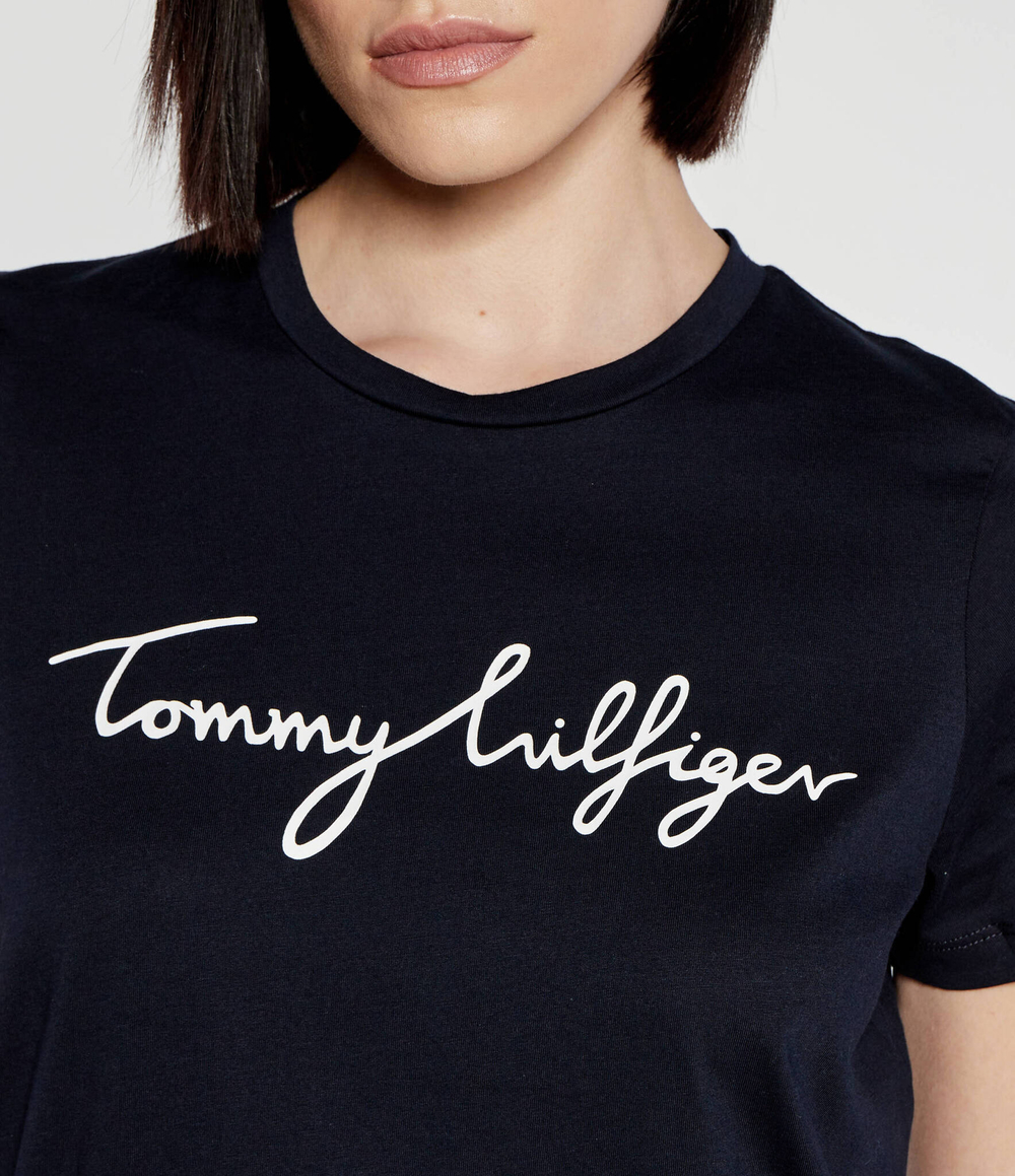 Футболка REG C-NK SIGNATURE Tommy Hilfiger - темно-синий(WW0WW41674)