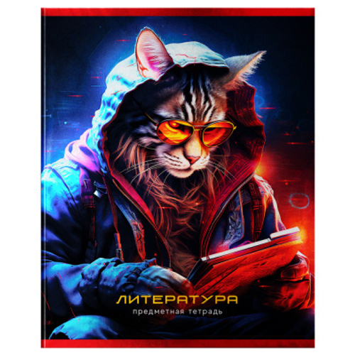 Тетрадь предметная 48л. BG "Мир будущего" - Литература, металлизированный картон