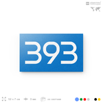 Номер на дверь 393, табличка на дверь для офиса, квартиры, кабинета, аудитории, склада, голубая 120х70 мм, Айдентика Технолоджи