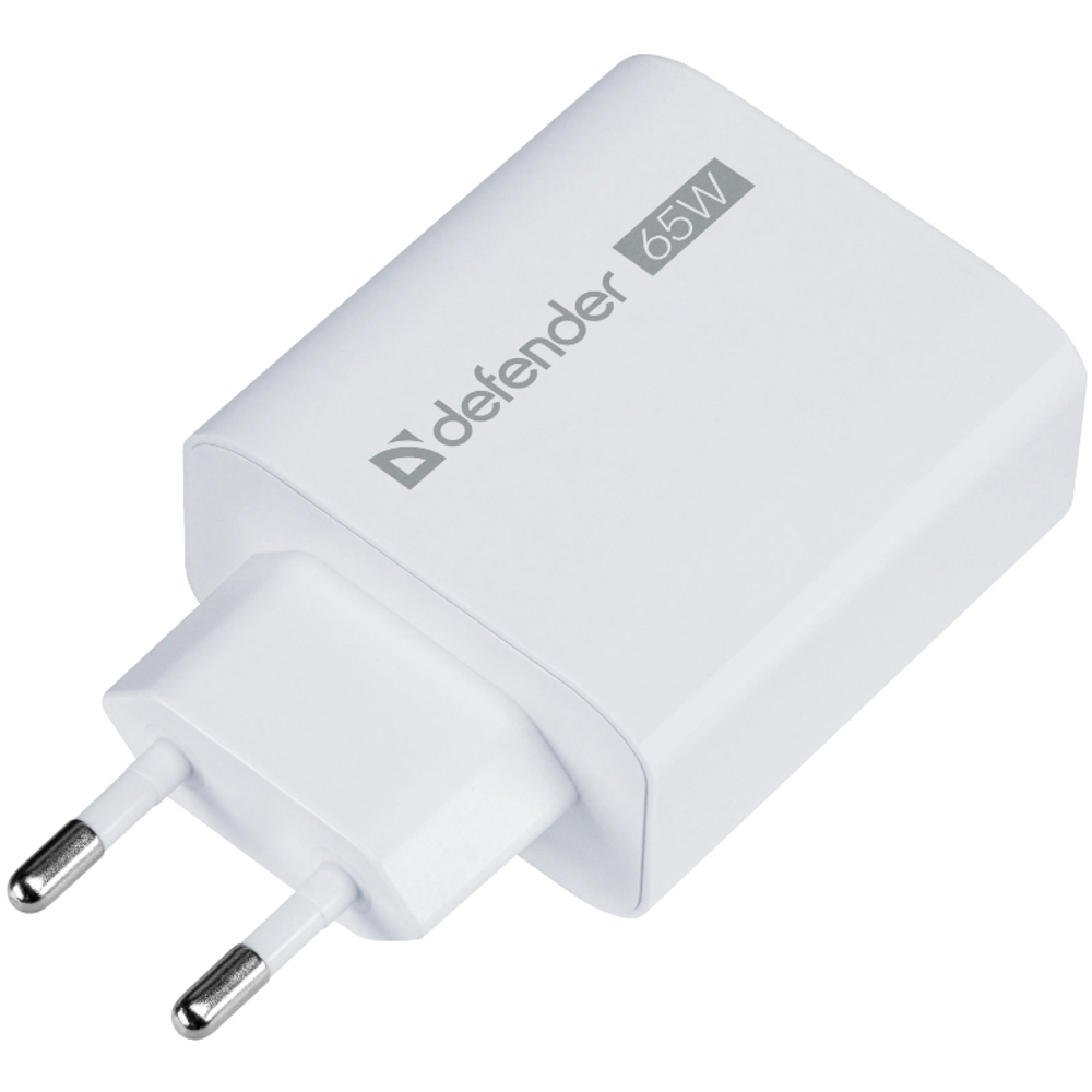Зарядное устройство Defender UPA-165 USB-A, USB-C, 65W, белый.