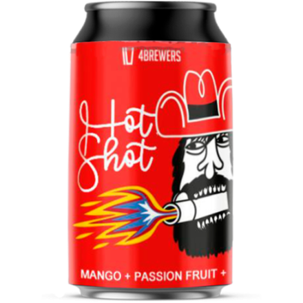 Пиво Четыре Пивовара Хот Шот [Манго + Маракуйя + Хабанеро + Карри] / 4 Brewers Hot Shot [Mango + Passion Fruit + Habanero + Curry] 0.33 - банка
