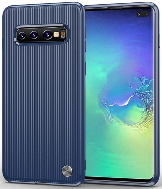 Чехол для Samsung Galaxy S10 Plus цвет Blue (синий), серия Bevel от Caseport