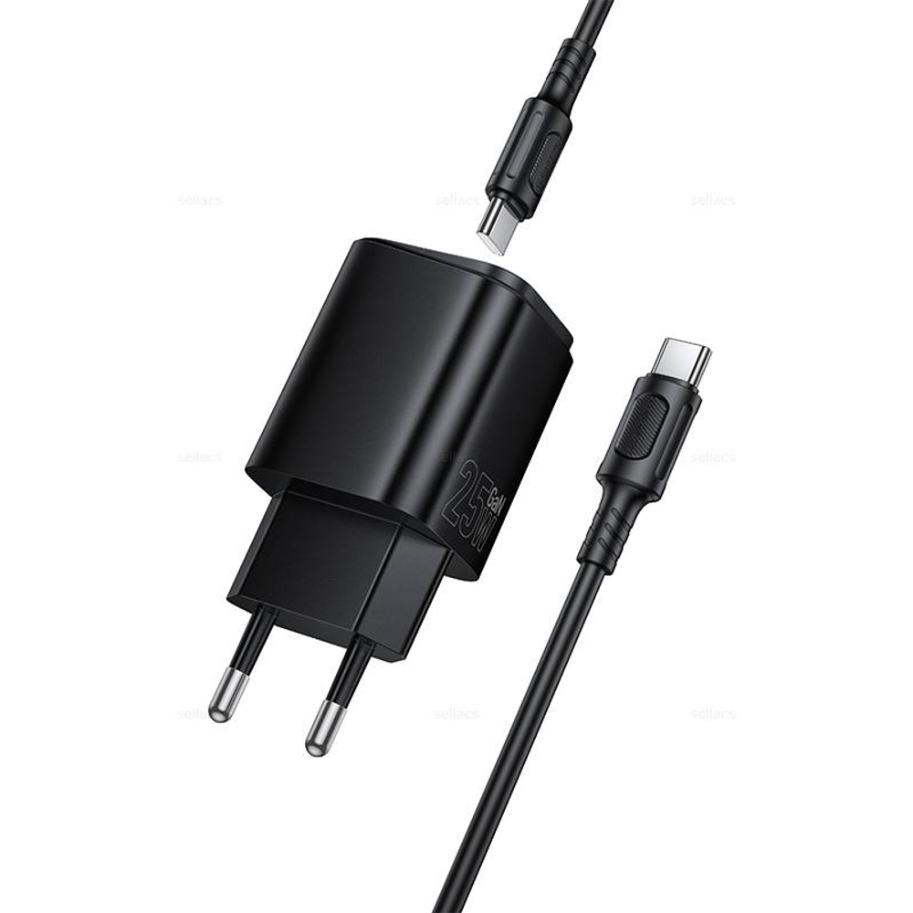 Borofone BAS84A Star single port PD25W зарядное устройство набор (Type-C на Type-C) (black)