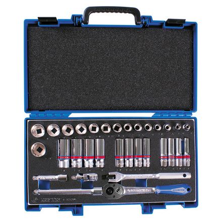 Цена на KING TONY (3032SRV) Набор торцевых головок с принадлежностями 3/8", 12-гранные, 1/4"-15/16", 32 предмета