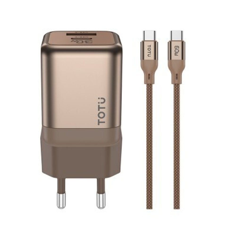 Набор TOTU Gold, ЗУ GaN 30W + кабель Type-С/Type-С