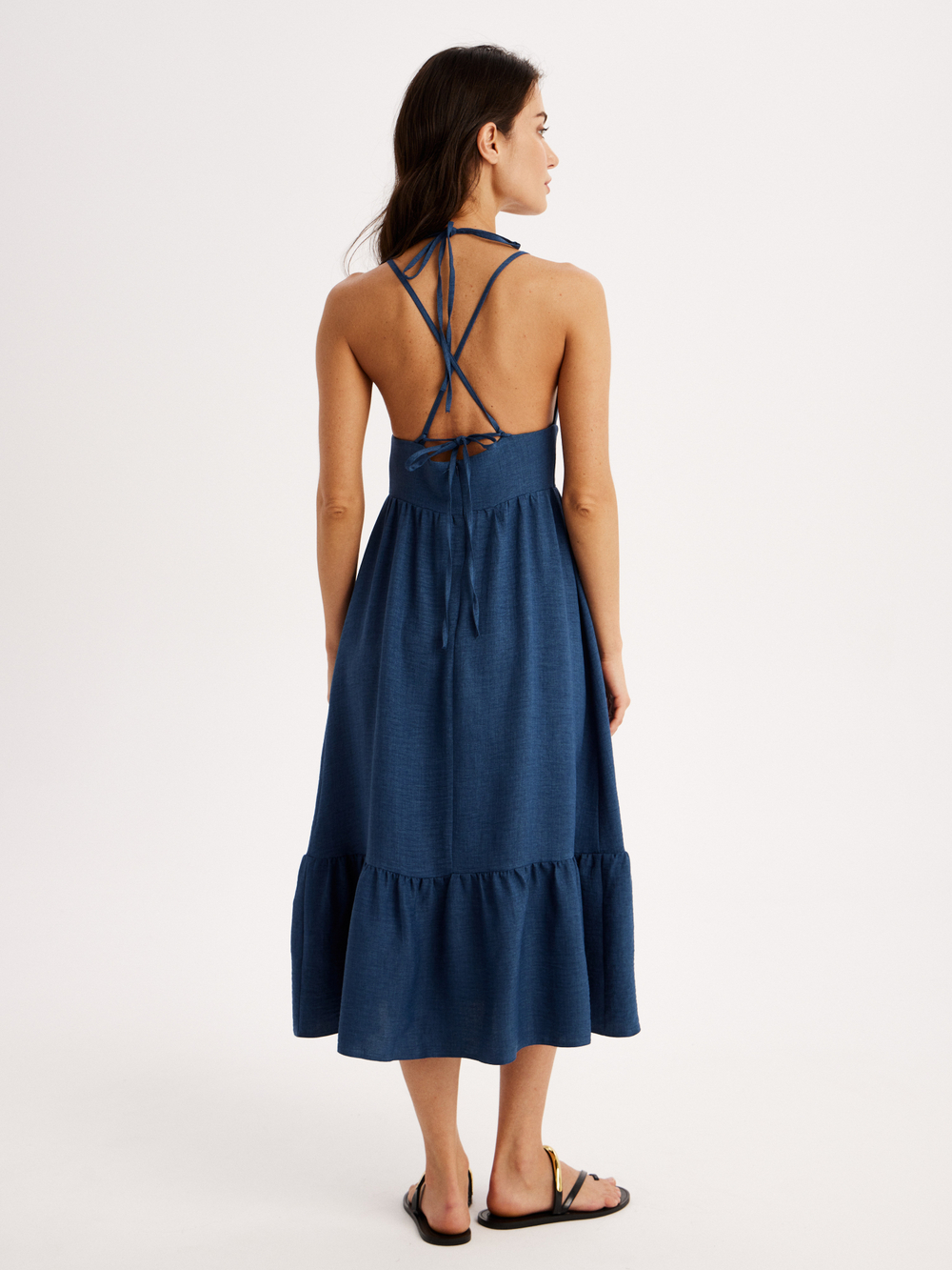 Сарафан льняной с завязками