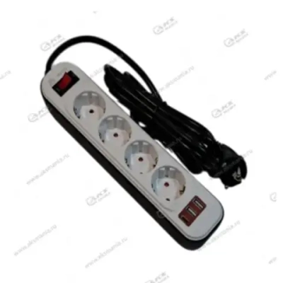 Сетевой удлинитель HG-2522 4 гнезда 1TypeC+2USB