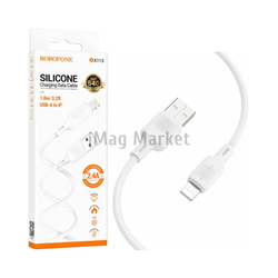 Зарядный кабель Borofone BX113, USB-A - Lightning, 2.4A, 18W, 1 м, белый