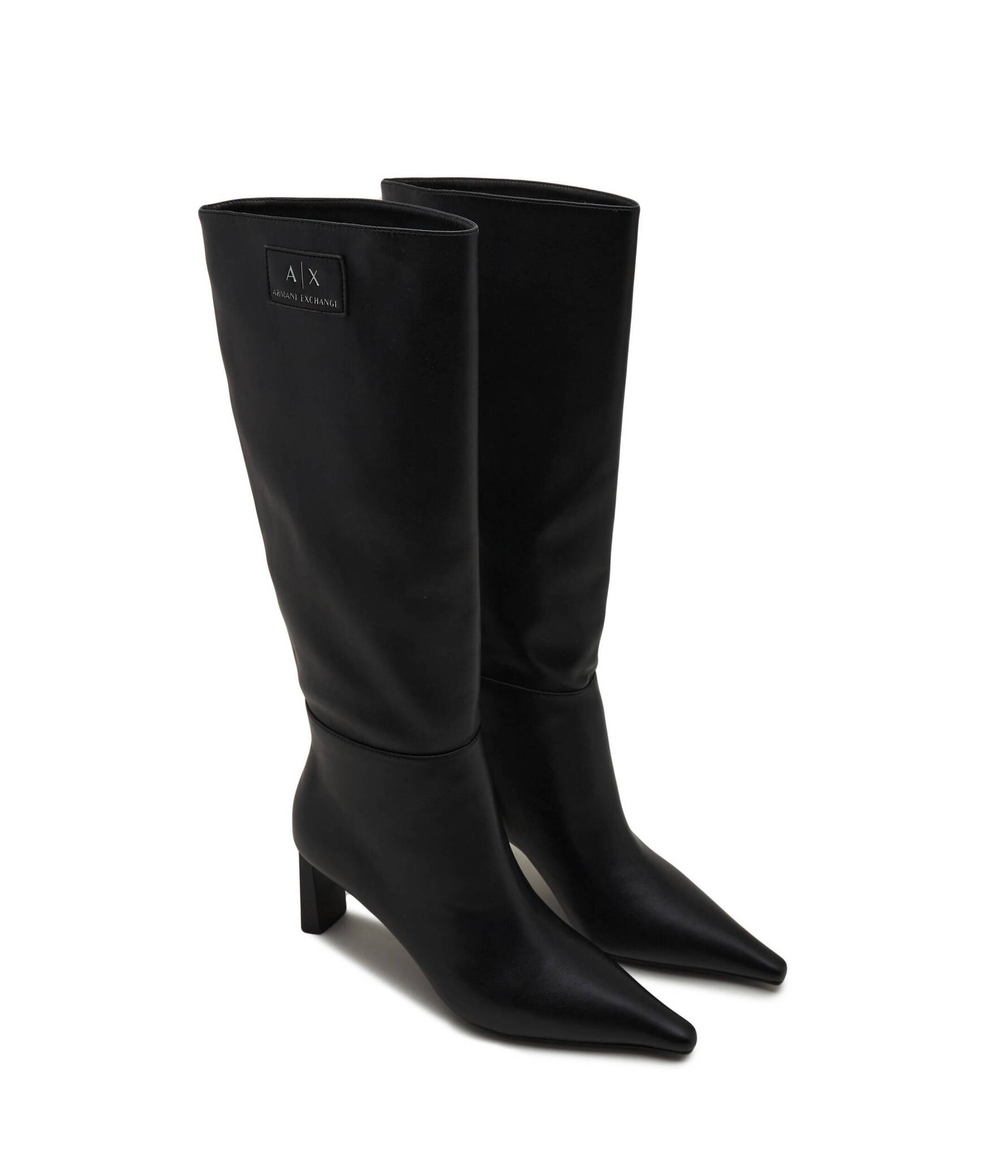 Сапоги казаки на каблуке Armani Exchange - черный(XDO015 XV751)
