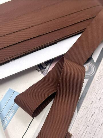 Репсовая лента коричневая 2,5 см