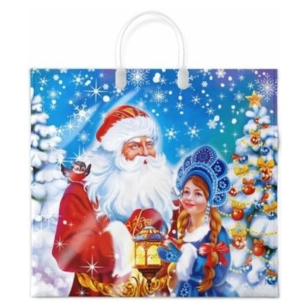 Новогодние пакеты "Добрая сказка" 37х34+6см 80мкм (10/100мкм)