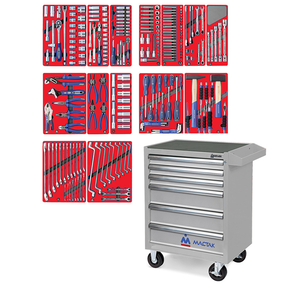 Набор инструментов &quot;ЛИДЕР&quot; в серой тележке, 270 предметов МАСТАК 52-06270G