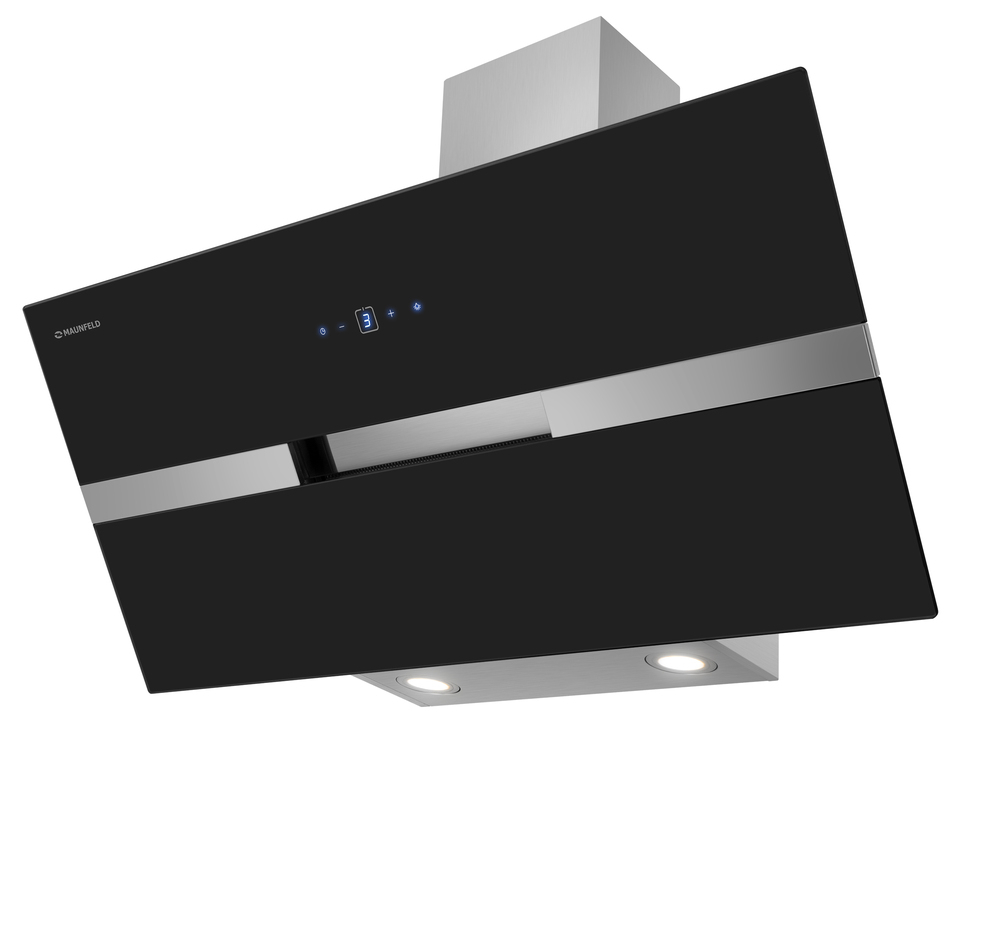 Каминная вытяжка Maunfeld MERSEY 90 Inox Glass BLACK