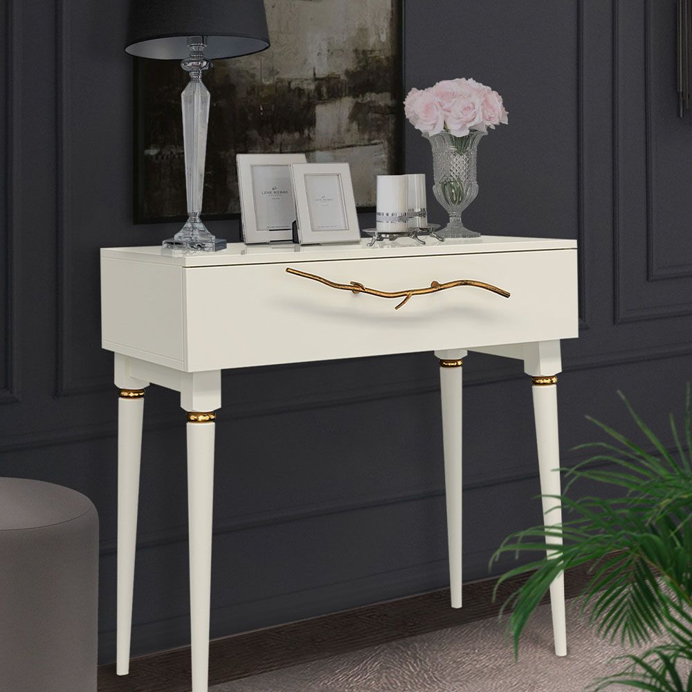 Консоль Арт Колор matte Классик Голд Кремовый белый матовый