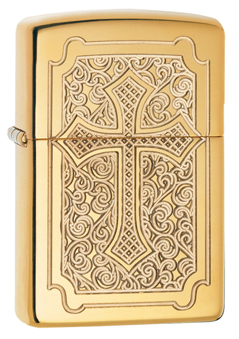 Зажигалка Zippo Armor с покрытием High Polish Brass, латунь/сталь, золотистая, 36x12x56 мм