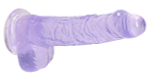 Фиолетовый фаллоимитатор Realrock Crystal Clear 9 inch - 25 см. (Цвет: фиолетовый)