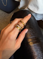 Кольцо с римскими цифрами многослойное