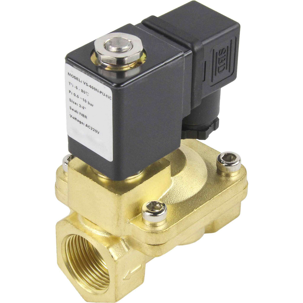 Two way normally closed indirect acting electric solenoid valve Elephant VS2W-400N-PU-NC G NBR 24V, body material - brass, seal - NBR