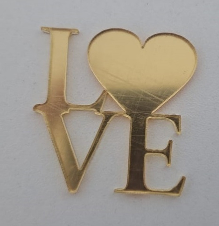 Топпер-мини без шпажки, золото «LOvE»,3,5*4 см