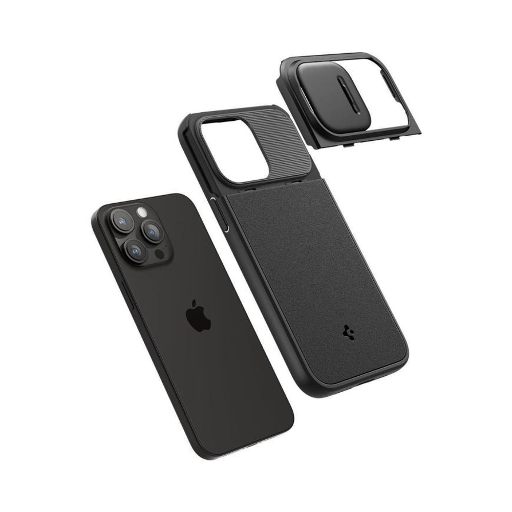 Гибридный чехол со шторкой для камеры и поддержкой MagSafe Spigen Optik Armor (Mag Fit) для iPhone 15 Pro