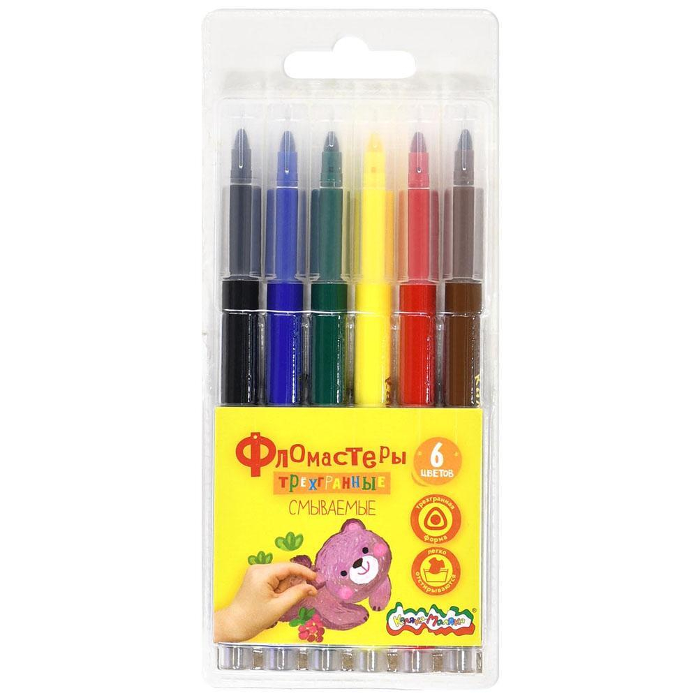 Фломастеры 6 цв. 3-х гран. блист. (Каляка-Маляка)