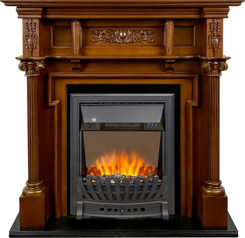 Каминокомплект Oxford - Орех с очагом Aspen Black