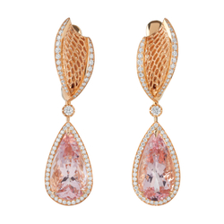 Серьги С Морганитами и Бриллиантами, E0144-52/1