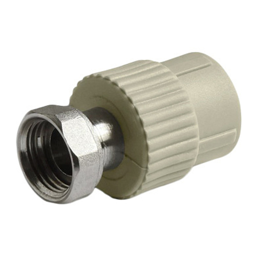 Муфта РР комб. с нак.г. 20*1/2" вн. серый (STI)