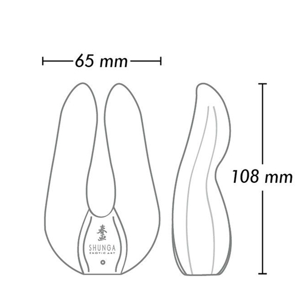 Малиновый двойной вибростимулятор 10,8см с двумя моторами Shunga AIKO SH-AIKO-201