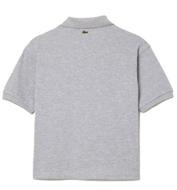 Детская теннисная футболка Lacoste Cotton Pique Print Polo Shirt - grey