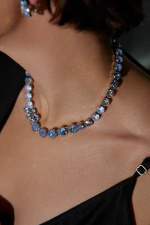 Колье Crezus, с кристаллами, CZ24-24E42 (голубой)