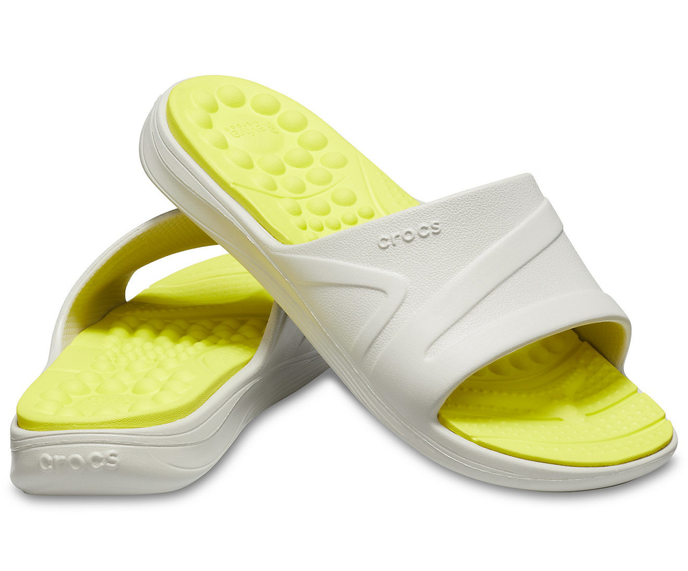 Шлепанцы Crocs Reviva Slide Pearl White/Citrus