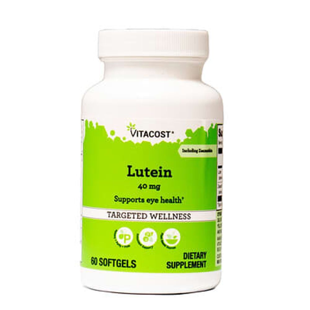 Vitacost, лютеин с зеаксантином, 60 капсул
